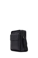 Men's Black Leather Messenger Bag | Derimod