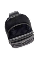 Men's Black Leather Crossbody Bag | Derimod
