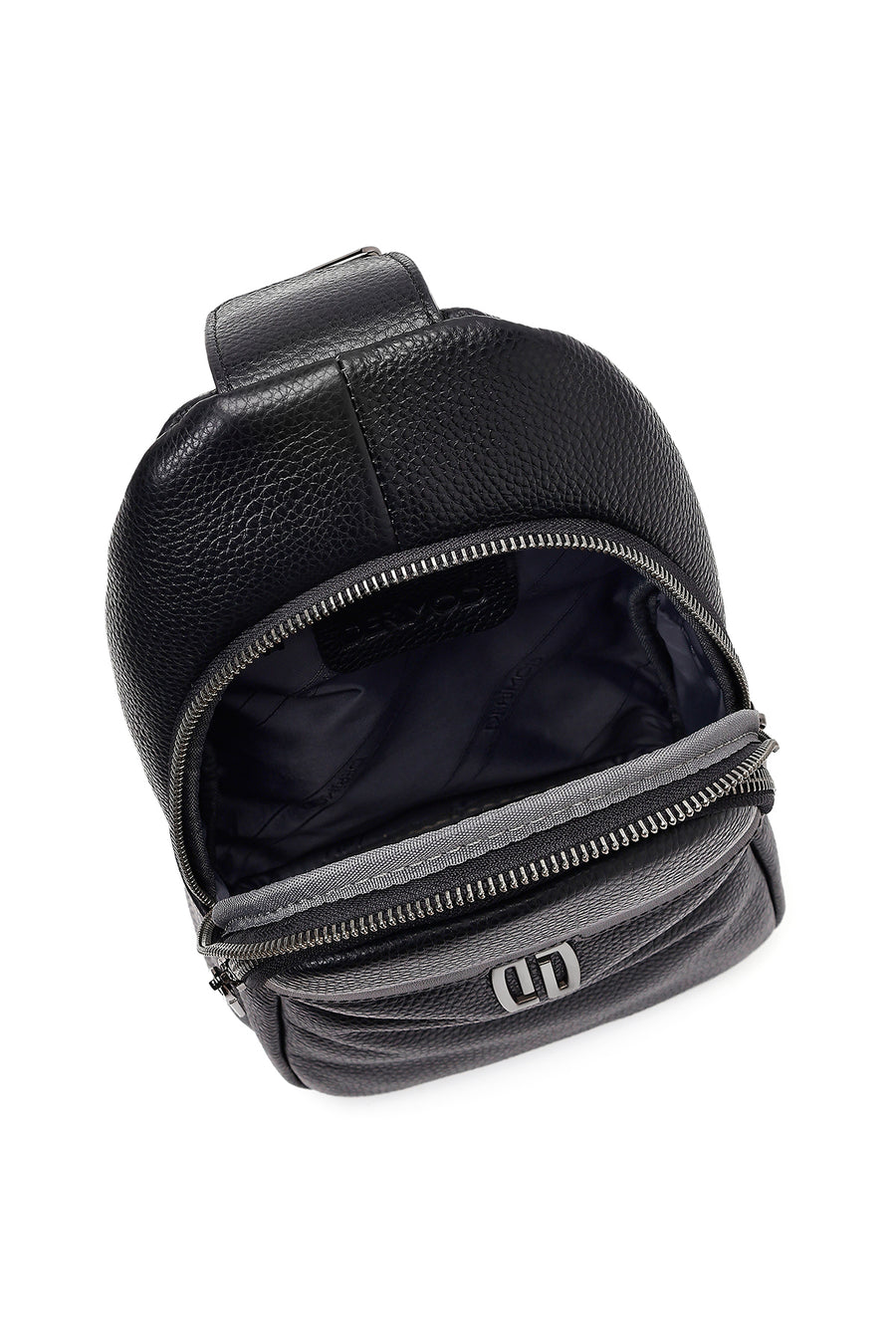 Men's Black Leather Crossbody Bag