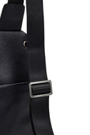 Men's Black Leather Crossbody Bag | Derimod