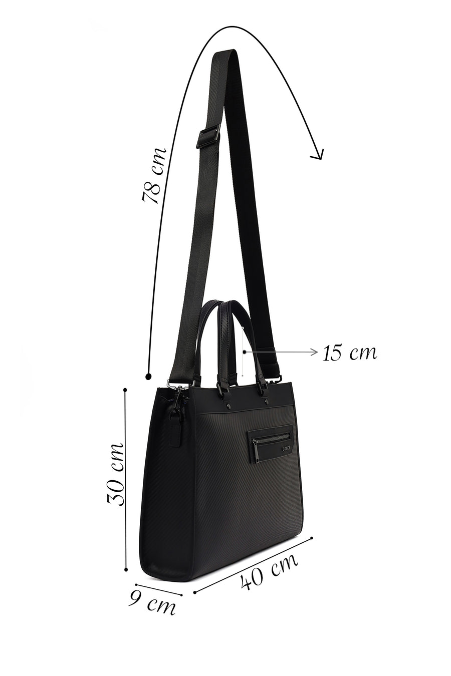 Men's Black Mini Briefcase