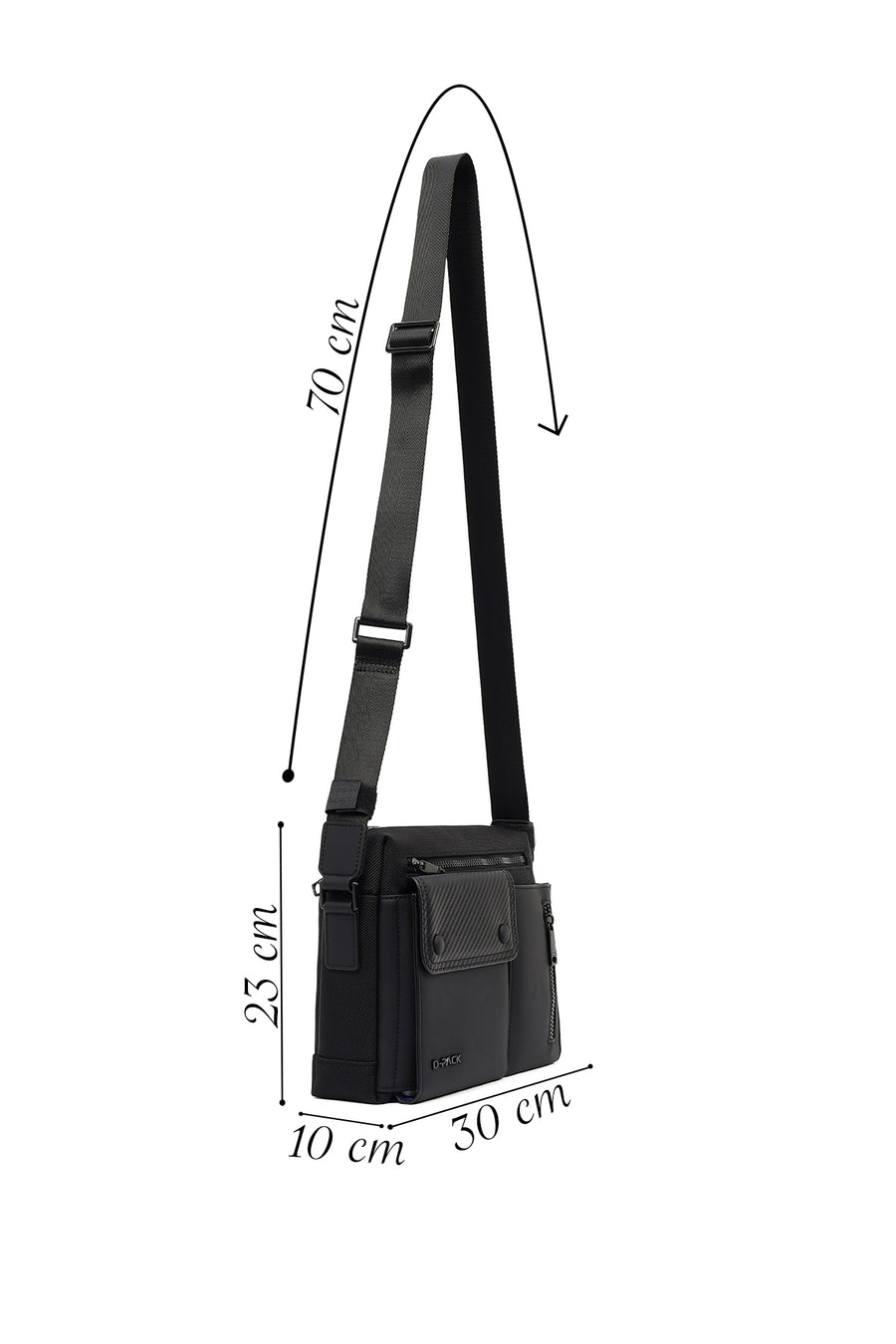 Men's Black Mini Messenger Bag