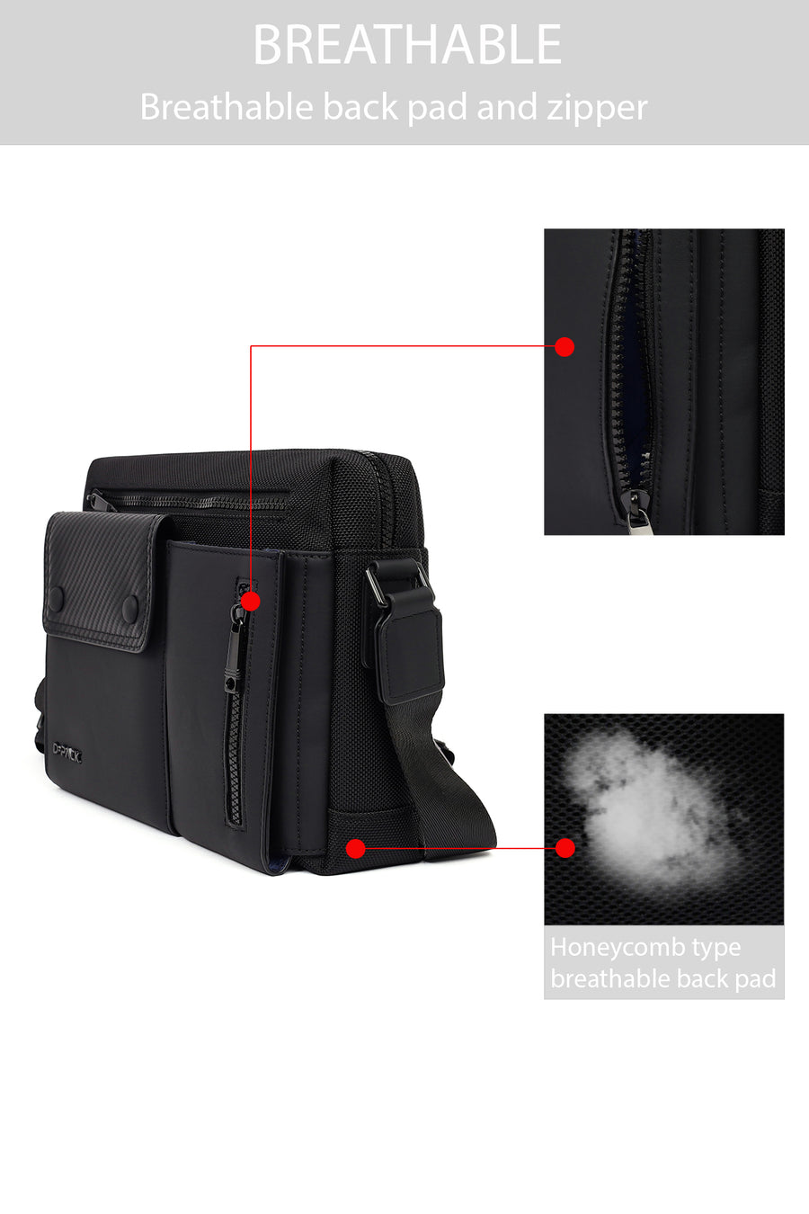 Men's Black Mini Messenger Bag