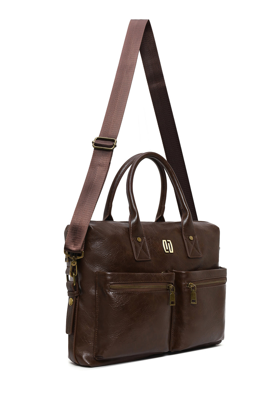 Men's Brown Long Strap Briefcase