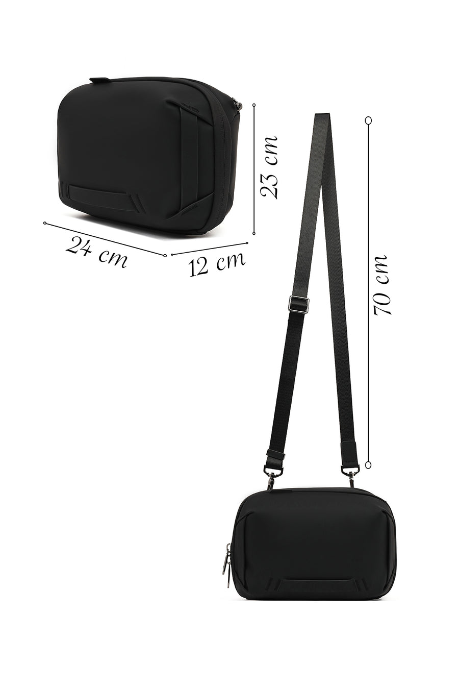 D-Pack Men's Black Fabric Handbag