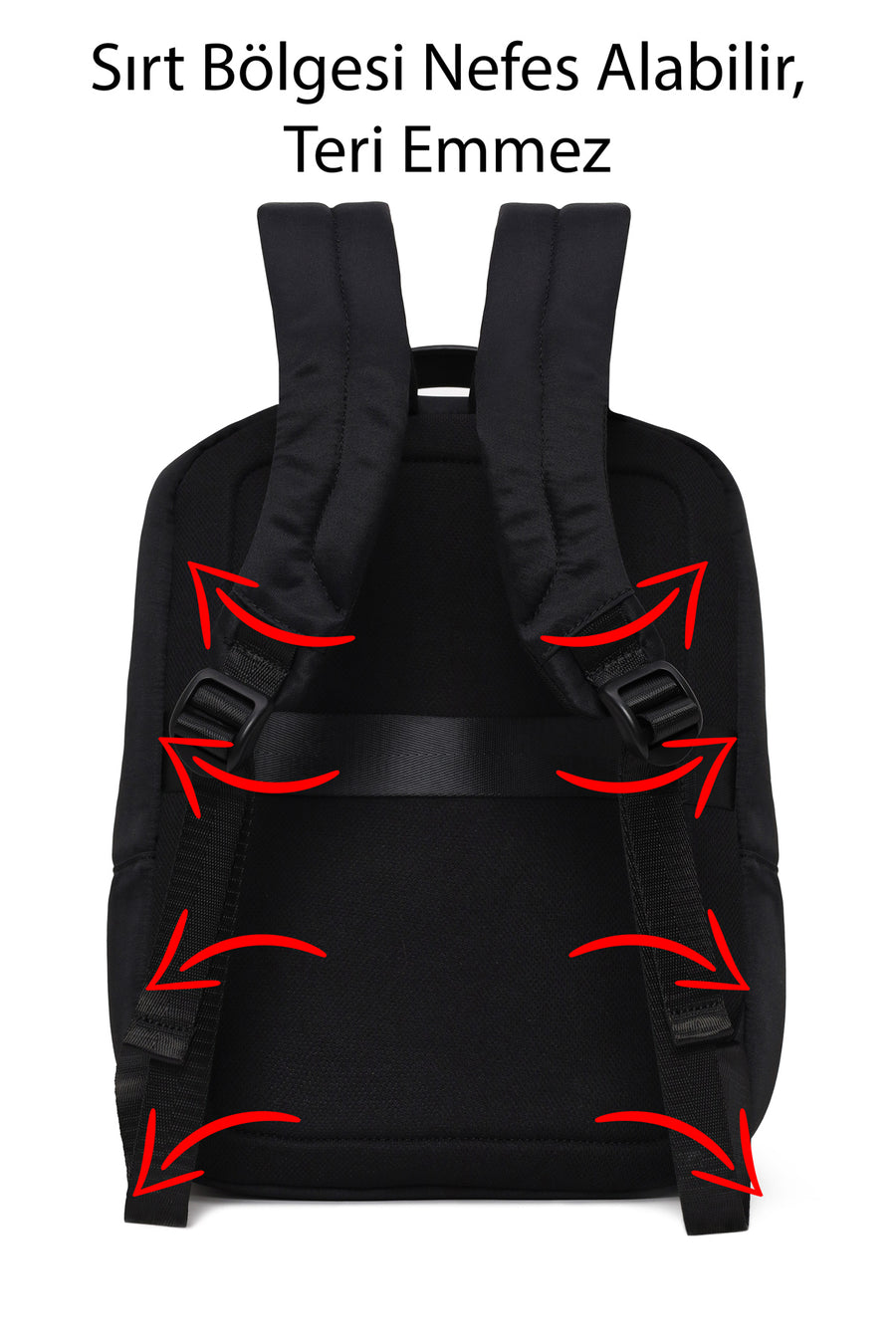 D-Pack Unisex Black Fabric Backpack