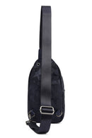 Men's Navy Printed Fabric Crossbody Bag | Derimod