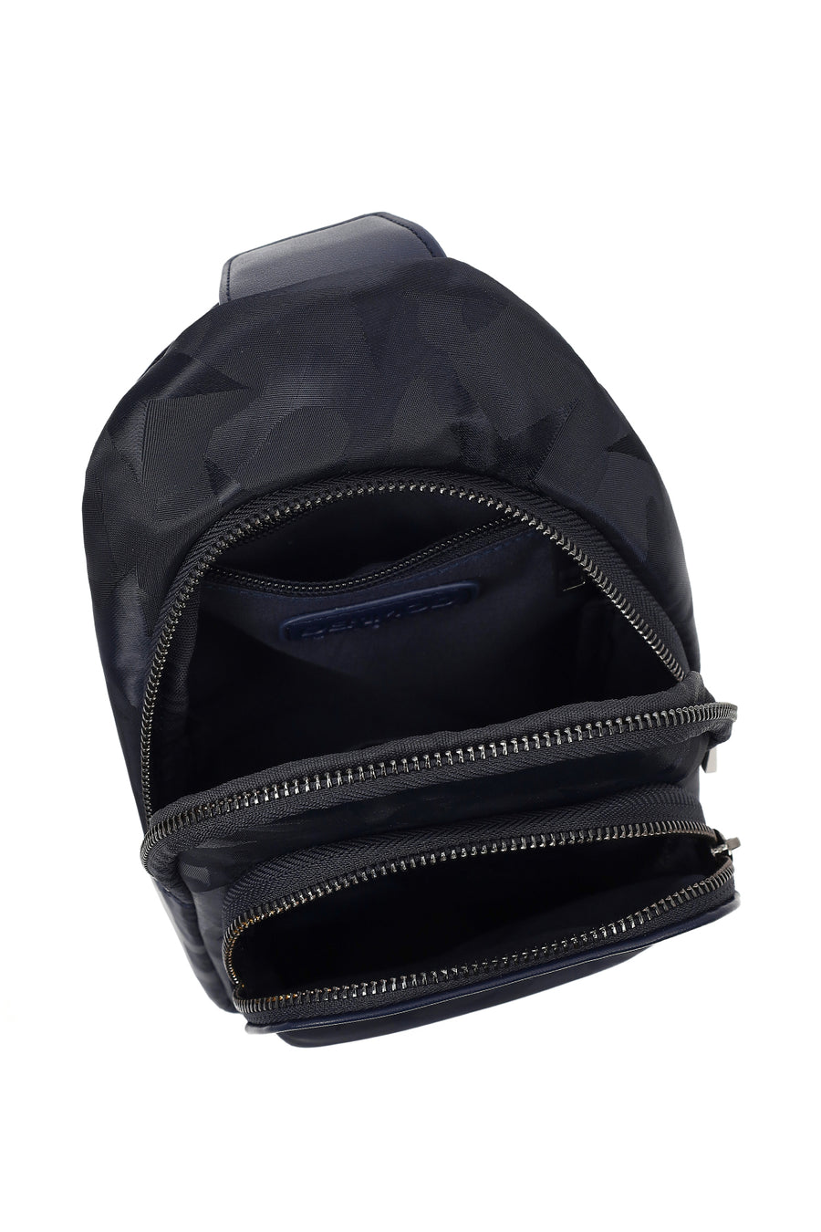 Men's Navy Printed Fabric Crossbody Bag