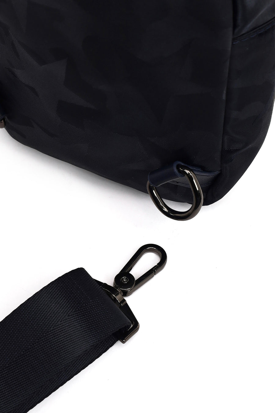 Men's Navy Printed Fabric Crossbody Bag