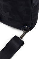 Men's Navy Printed Fabric Crossbody Bag | Derimod