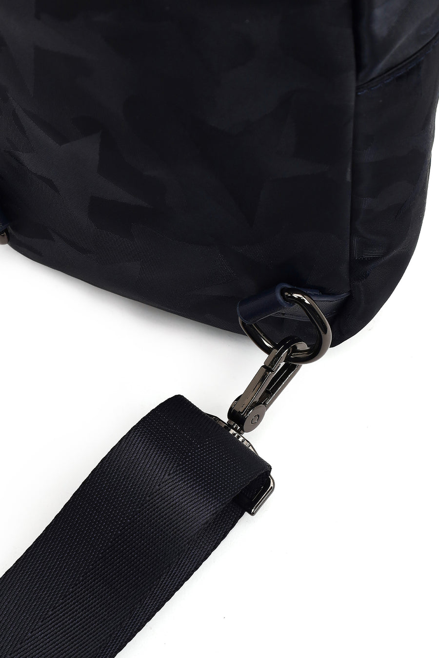 Men's Navy Printed Fabric Crossbody Bag