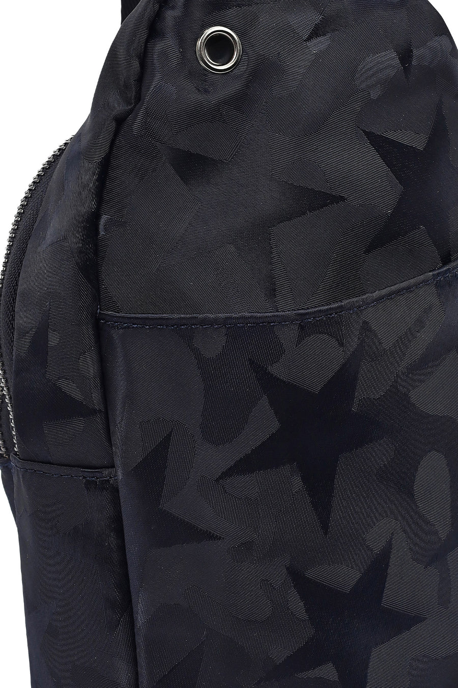 Men's Navy Printed Fabric Crossbody Bag