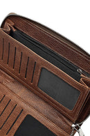 Men's Brown Mini Leather Handbag | Derimod
