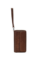 Men's Brown Mini Leather Handbag | Derimod