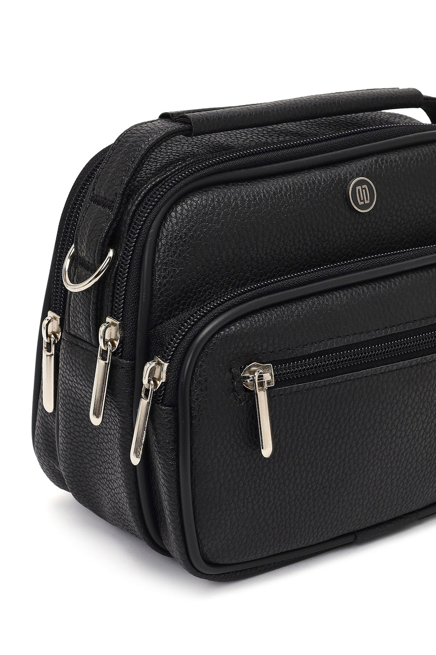 Men's Black Long Strap Handbag