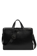 Men's Black Long Strap Leather Briefcase | Derimod
