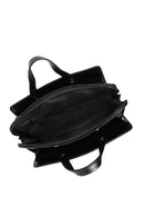 Men's Black Long Strap Leather Briefcase | Derimod