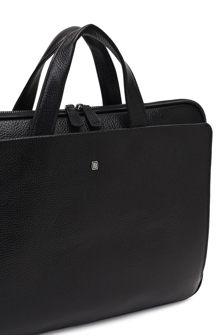 Men's Black Long Strap Leather Briefcase
