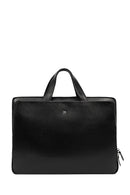 Men's Black Long Strap Leather Briefcase | Derimod