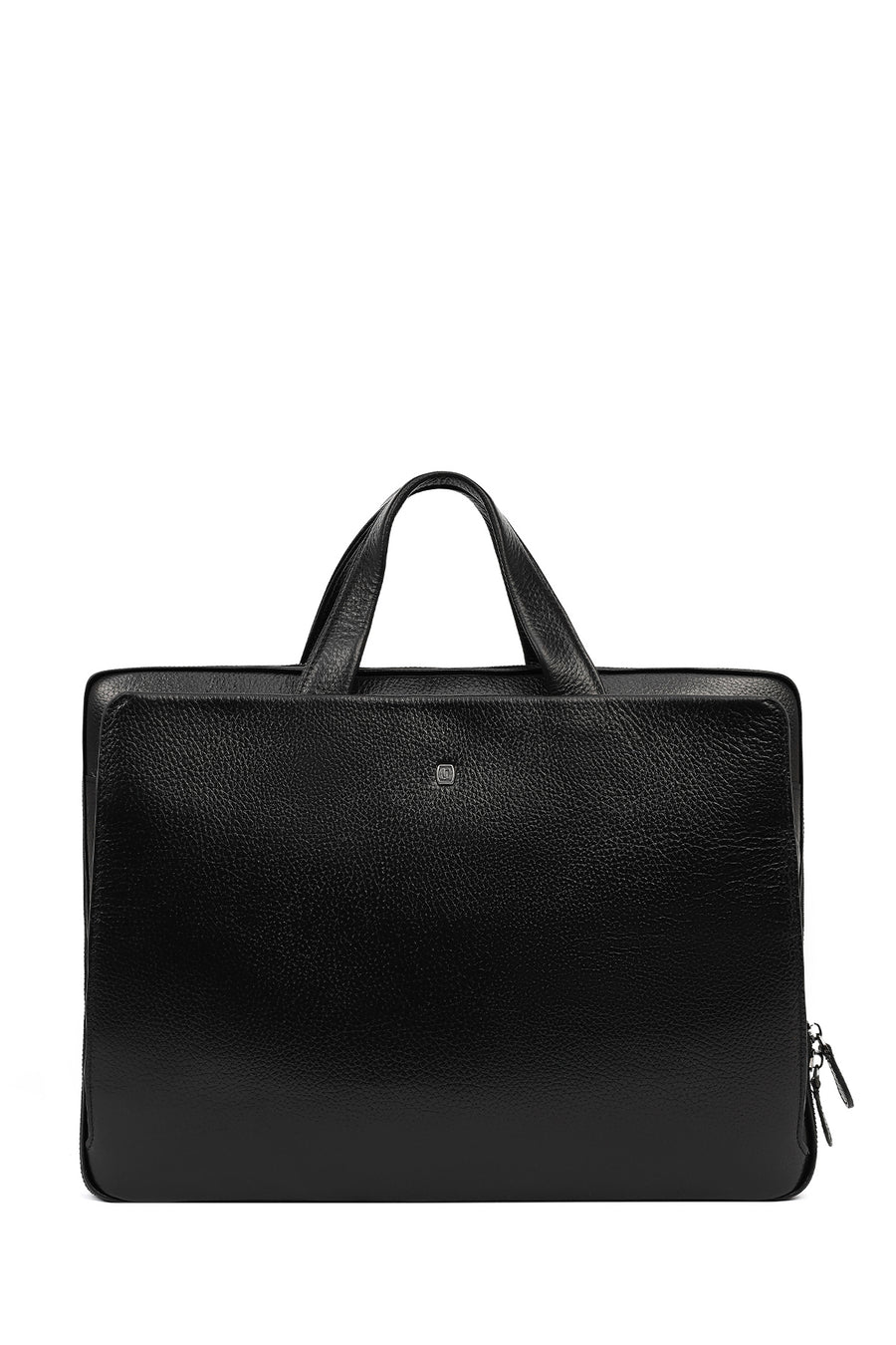 Men's Black Long Strap Leather Briefcase