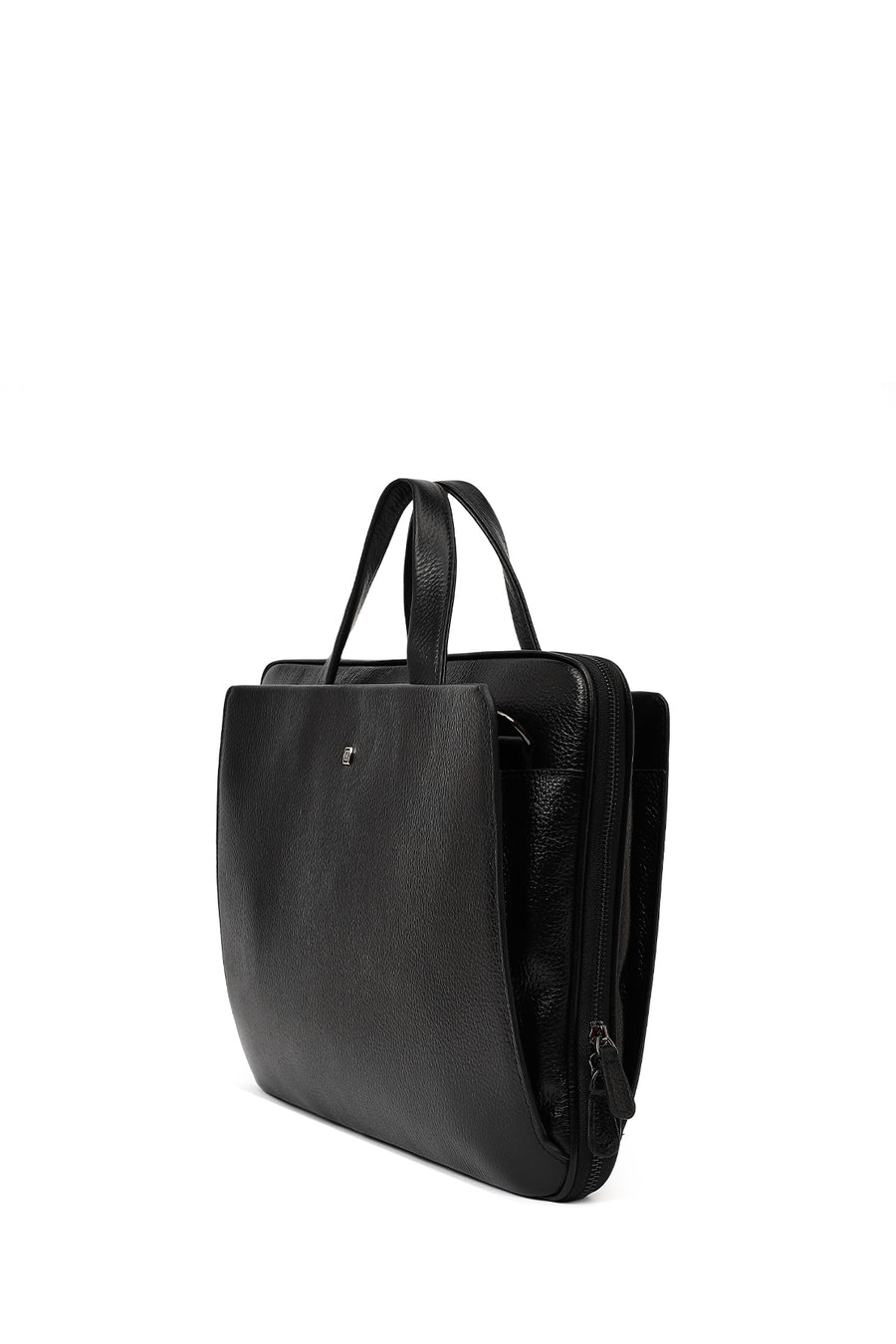 Men's Black Long Strap Leather Briefcase