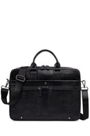 Men's Black Leather Laptop Bag | Derimod