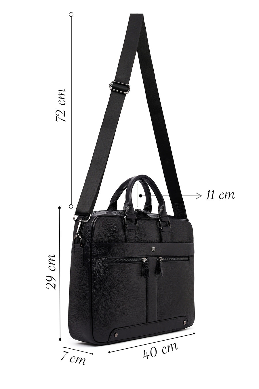 Men's Black Leather Laptop Bag