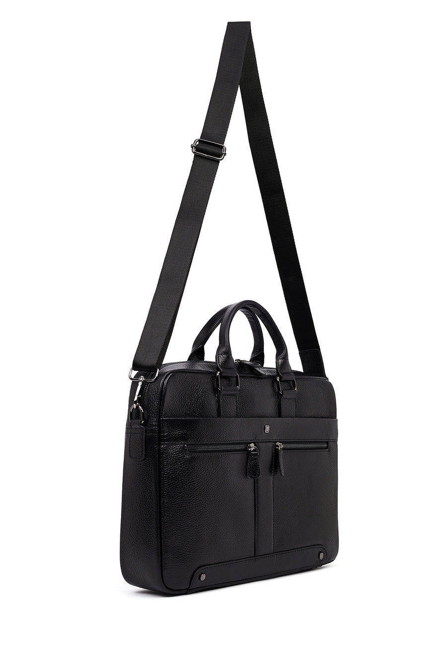 Men's Black Leather Laptop Bag