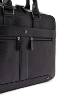Men's Black Leather Laptop Bag | Derimod