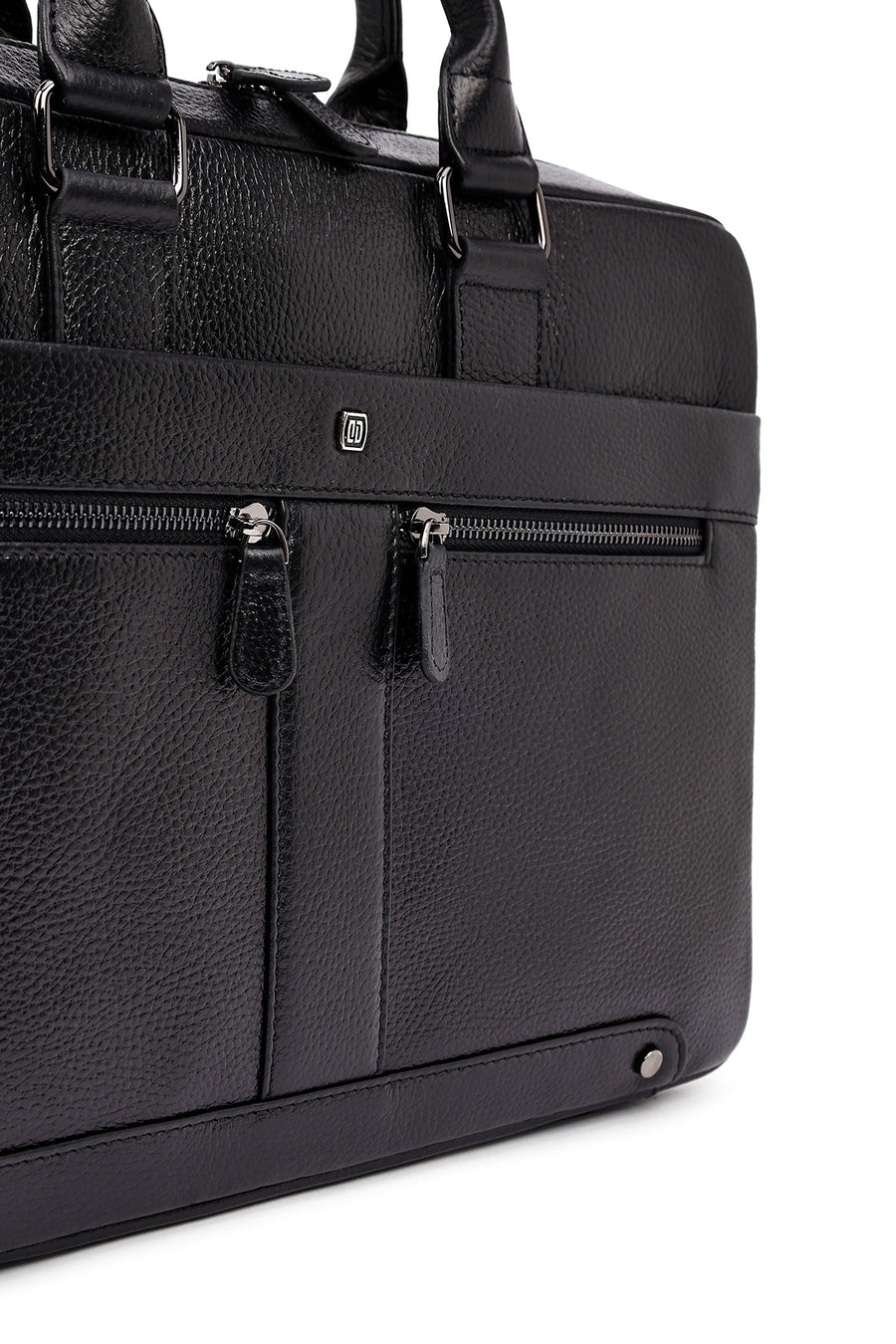 Men's Black Leather Laptop Bag