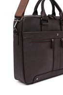 Men's Brown Leather Laptop Bag | Derimod