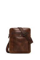 Men's Brown Long Strap Leather Shoulder Bag | Derimod