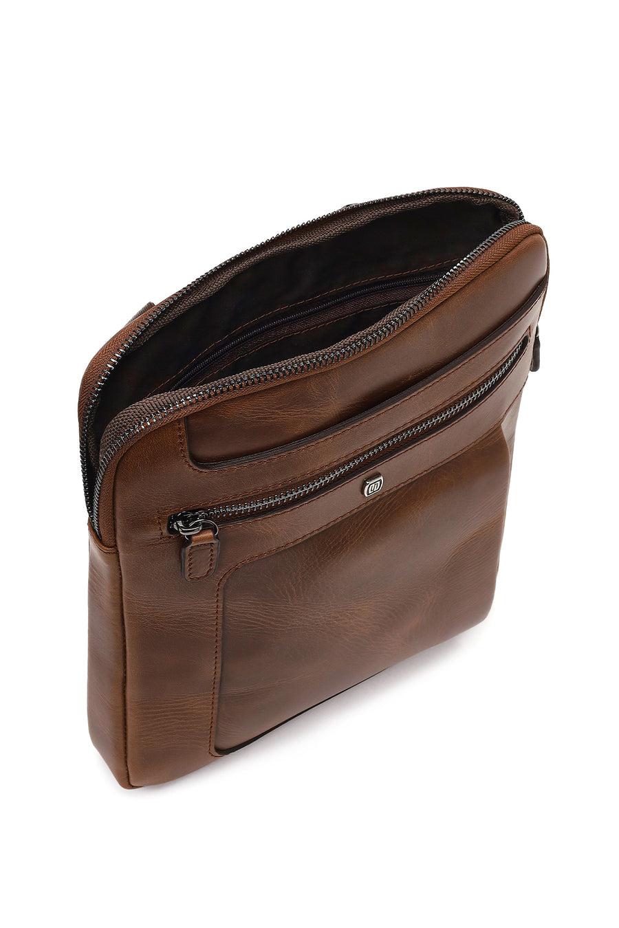 Men's Brown Long Strap Leather Shoulder Bag