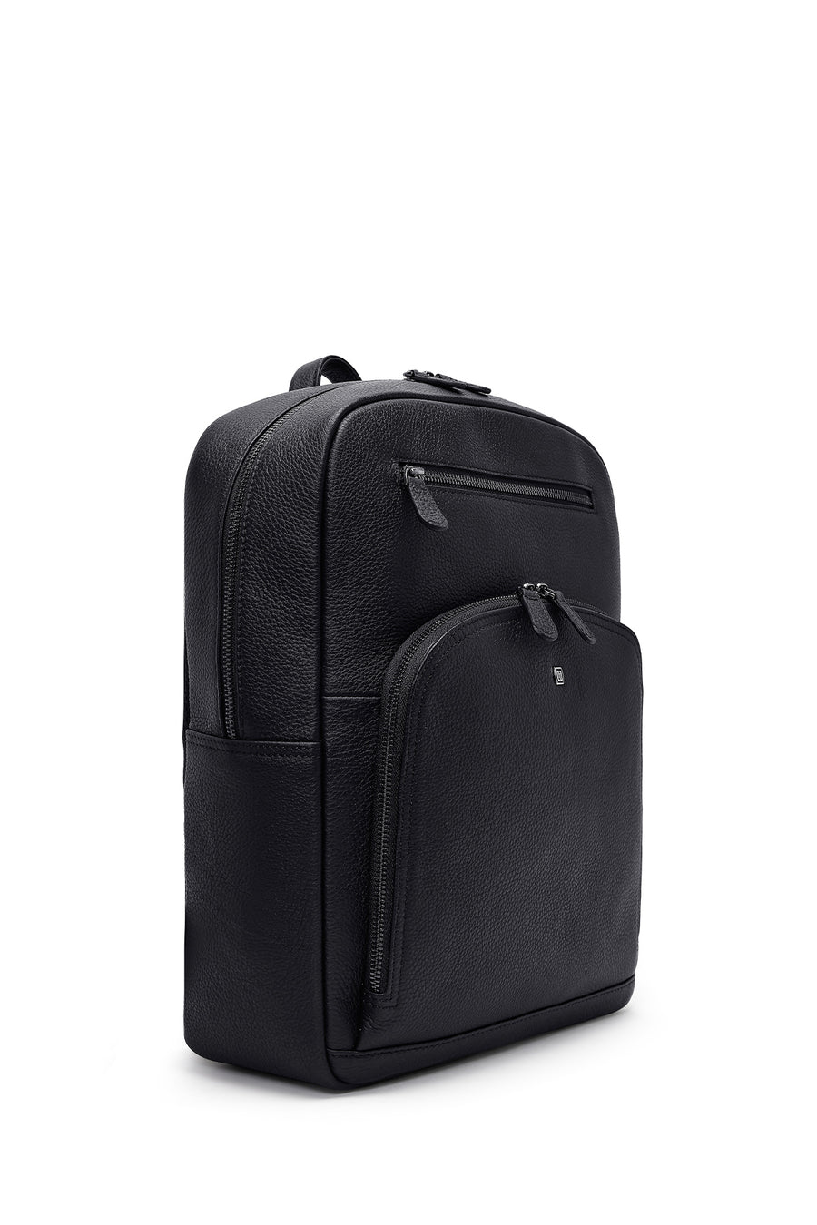 Men's Black Leather Backpack