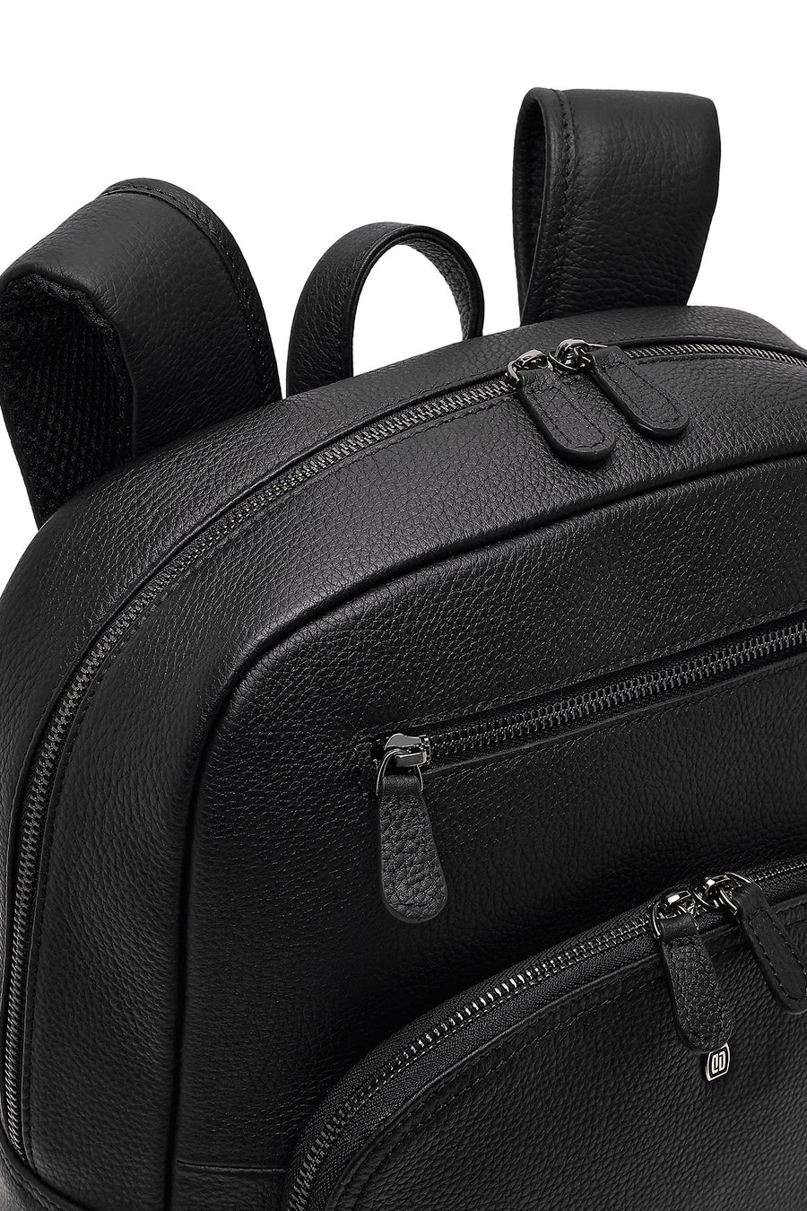 Men's Black Leather Backpack