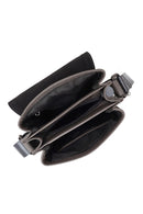 Male Gray Leather Messenger Bag | Derimod