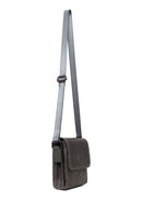 Male Gray Leather Messenger Bag | Derimod