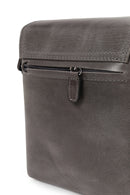 Male Gray Leather Messenger Bag | Derimod