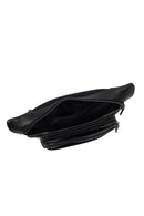 Men's Black Leather Mini Waist Bag | Derimod