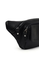 Men's Black Leather Mini Waist Bag | Derimod