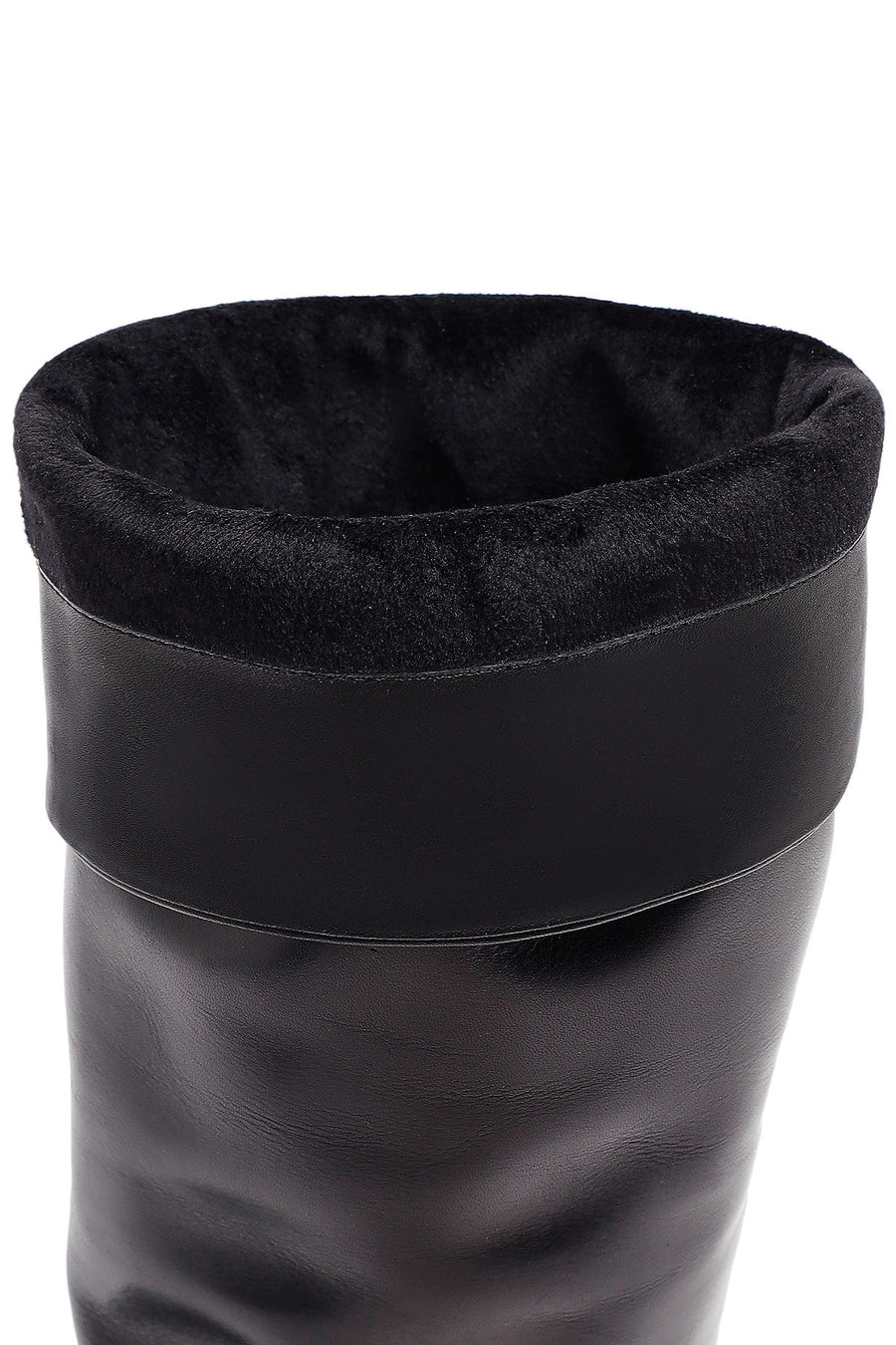 Women's Black Buckled Leather Boot