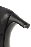 Women's Black Short Thick Heeled Leather Boots | Derimod