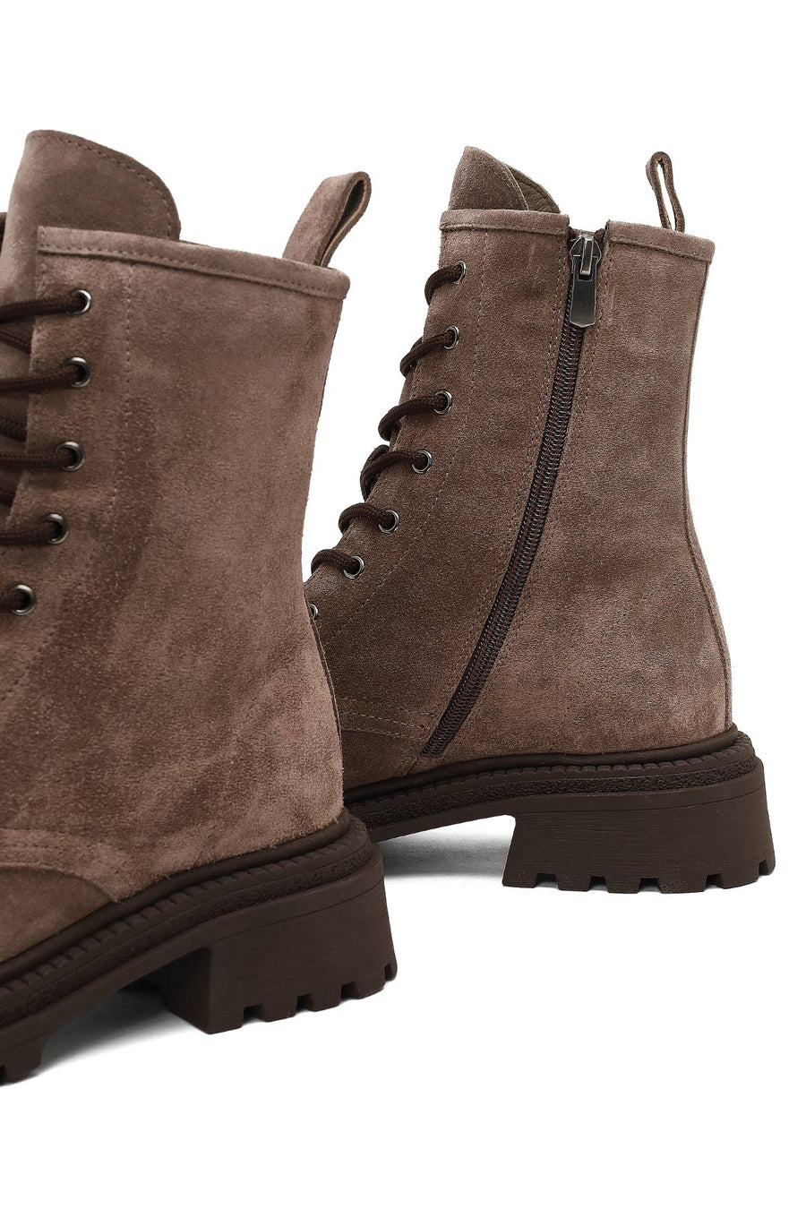 Women's Mink Zippered Suede Leather Boot