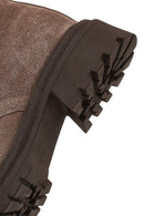 Women's Mink Zippered Suede Leather Boot | Derimod