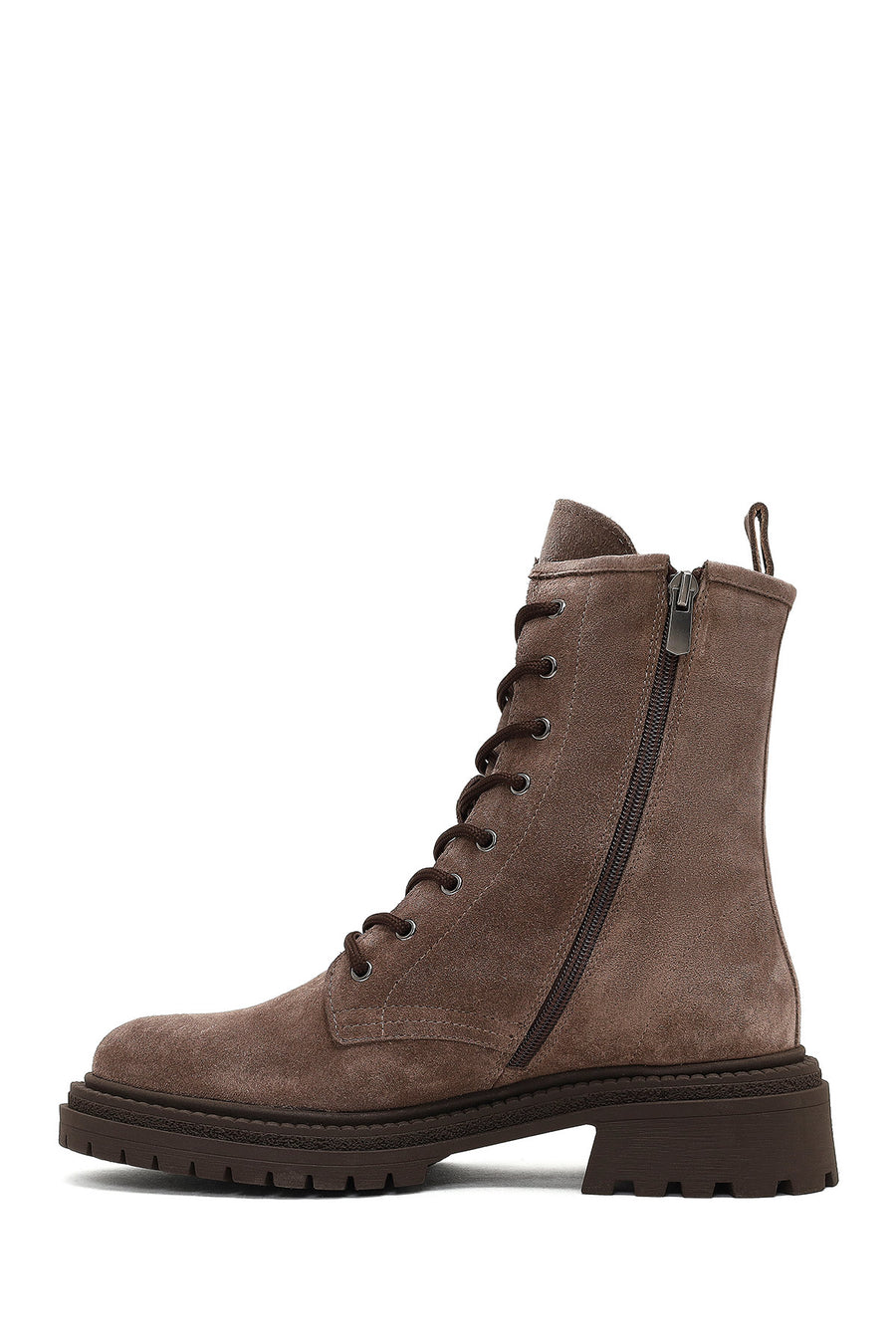 Women's Mink Zippered Suede Leather Boot