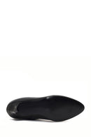 Women's Black Thin Heeled Leather Boot | Derimod