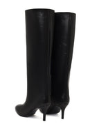 Women's Black Thin Heeled Leather Boot | Derimod