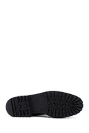 Woman Black Lace-Up Zipper Detail Leather Postal Boots | Derimod