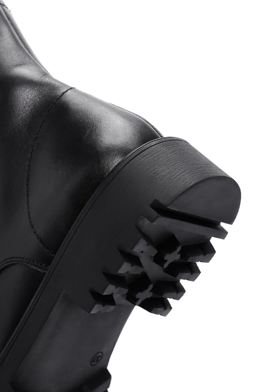 Woman Black Lace-Up Zipper Detail Leather Postal Boots