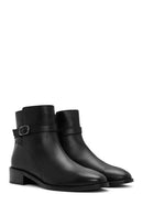 Woman Black Zippered Leather Boat | Derimod